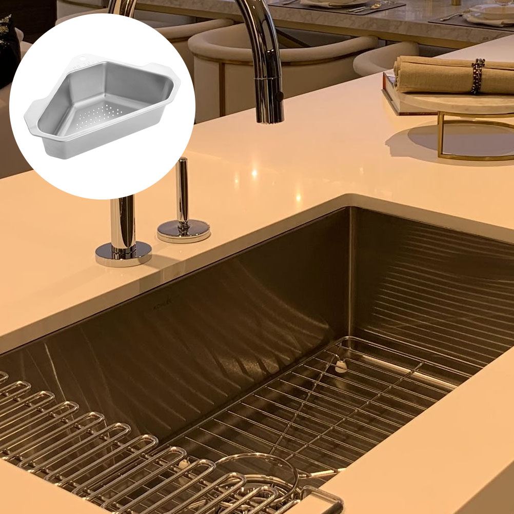 Stainless Steel Triangle Sink Corner Storage Basket Kitchen Sink Draining Basket