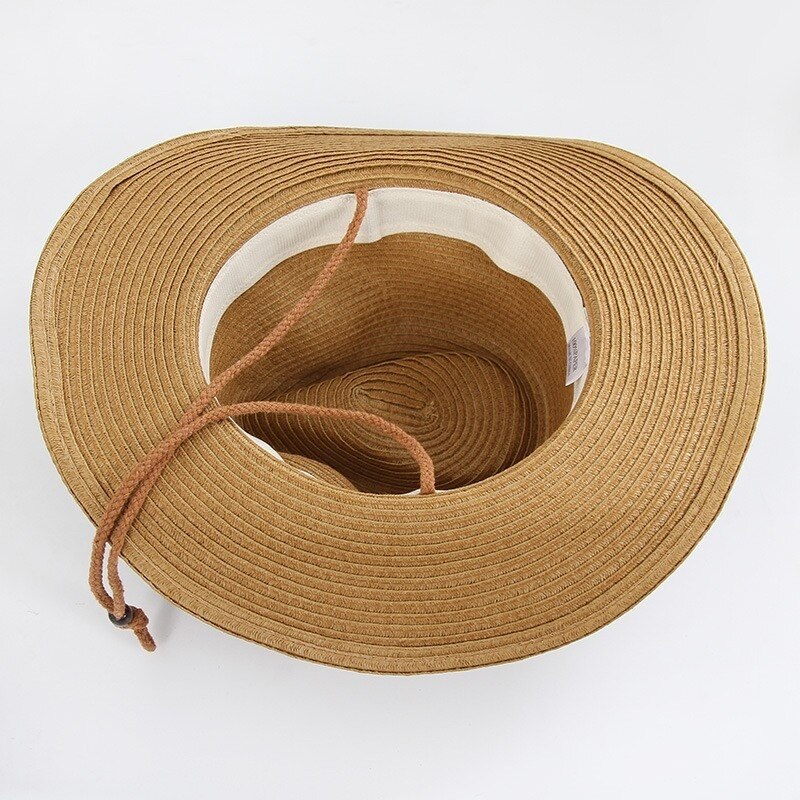 Cowboy Panama Hat Summer Straw Woven Sun Hats for Women Men Beach Straw Hat UV Sun Protection Travel Cap Chapeu Feminino