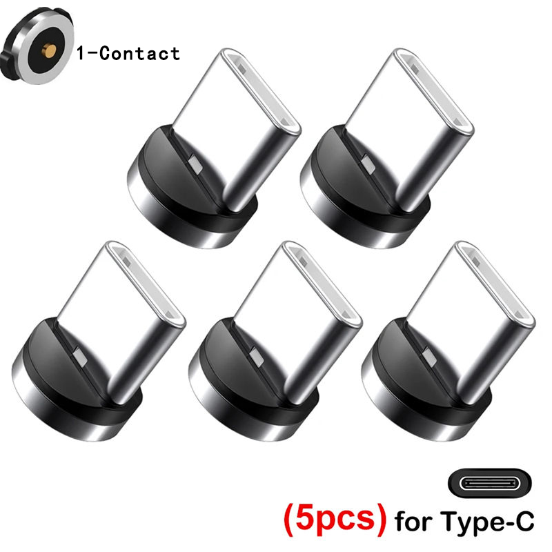 1/2/5 Pcs USB Type C Magnetic Tips Plug Mobile Cell Phone Adapter For Replacement 360° Degree Rotation Converter Cable Connector: Yellow