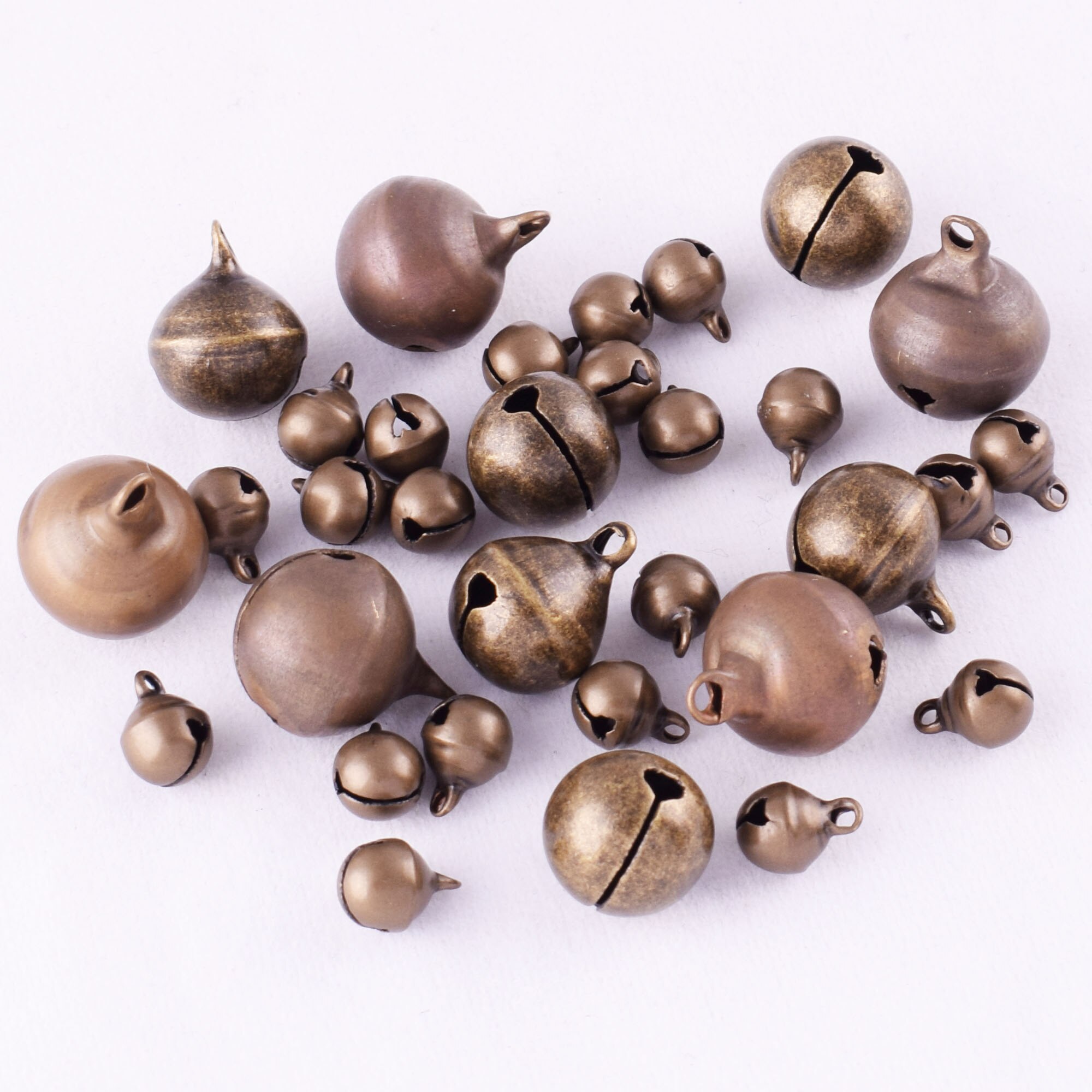 40/100Pcs Vintage Bronze Jingle Bells Kerst Klokken Kleine Craft Bells Charmant Diy Klokken Ornamenten Voor Huisdier Hanger sieraden Hom