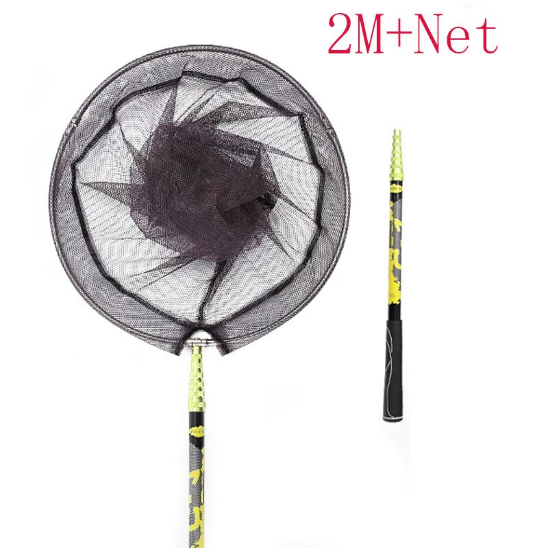 Nylon visnet opvouwbaar visnet gereedschap ruitvormig gaas gatdiepte opvouwbaar koolstofstaal vishengel landingsnet karpernet: 2m