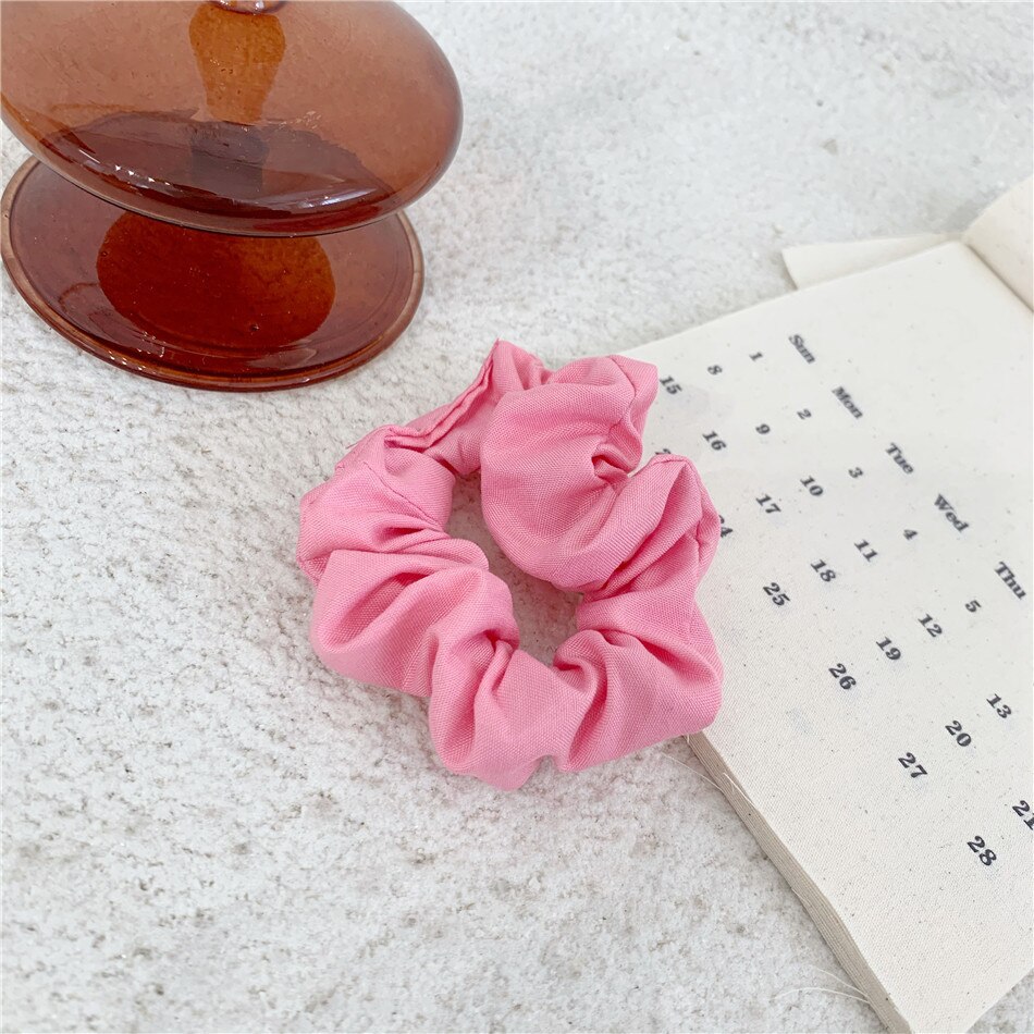 GIRL'S Meatball Head Tie Hair Band Hair Rope INS Cute Pig Intestine Hair Band Simple Korean-style Hair Ornament: Pink