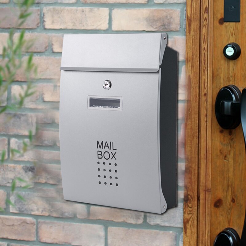 Wall Mounted Stainless Steel Mailbox Outdoor Warehouse Apartment Home Garden Letterbox Vertical Locking Mail Post Box F6011