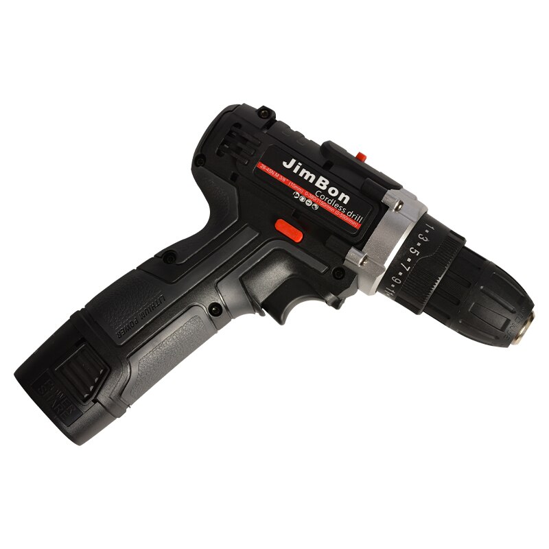 Electric Cordless Drill 18V 2 Speed Wireless Power Driver Screwdriver Home DIY Repair Woodworking Tool with 2Lithium-Ion Battery