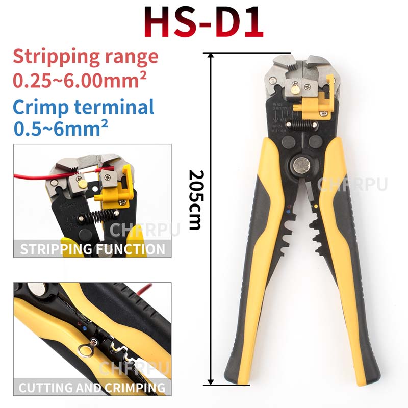 wire connect 400/415/750/900pcs-BOX Crimping tool Insulated connector Terminal Crimp Terminator cold pressed insulated terminal: Wire Stripper(HS-D1)
