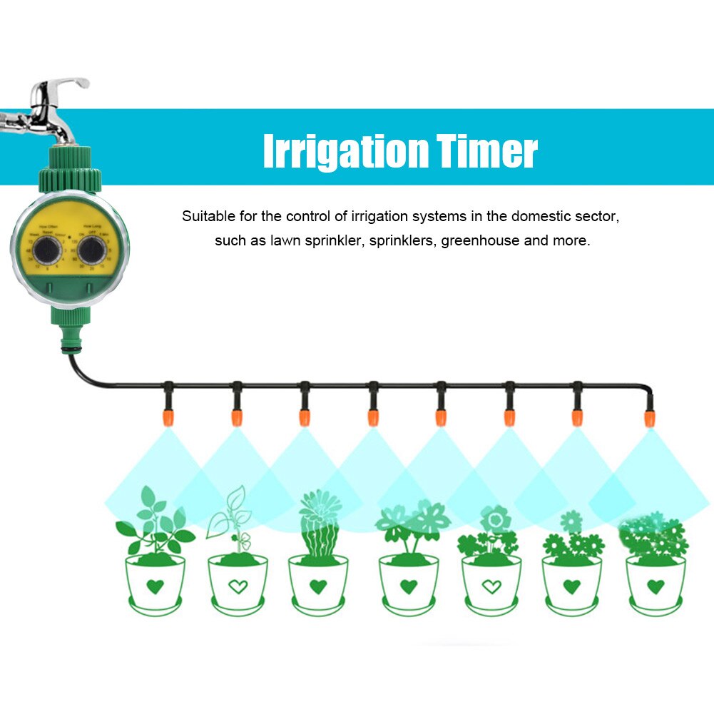Multi-function Two Dial Automatic Garden Water Timer Electronic Watering Timer Garden Irrigation System Controller