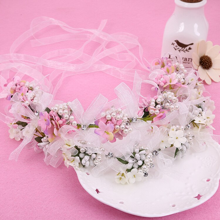 Coiffe de mariage de coiffe de fée de fleur coréenne, coiffe de mariée de mariage de coiffure de couronne de
