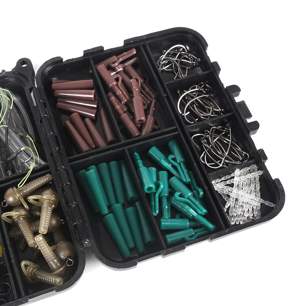 Carp Fishing Tackle Kit 254Pcs Carp Fishing Equipment Anti-Tangle Sleeve Line Aligner Bait Carp Hooks Fishing Tackle Box
