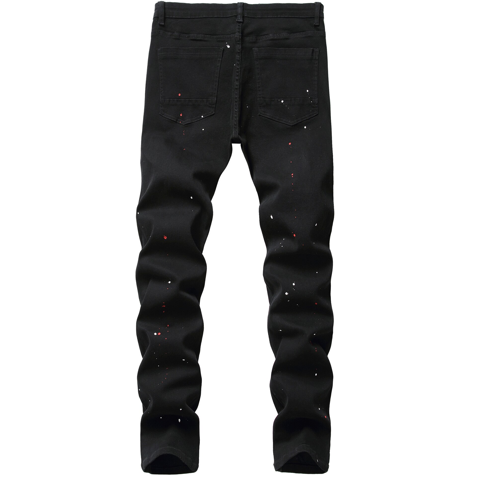 Jean noir hommes nouvelle point imprimé hommes Denim pantalon élastique mince déchiré jean Punk détruit concepteur Hip Hop jean Homme