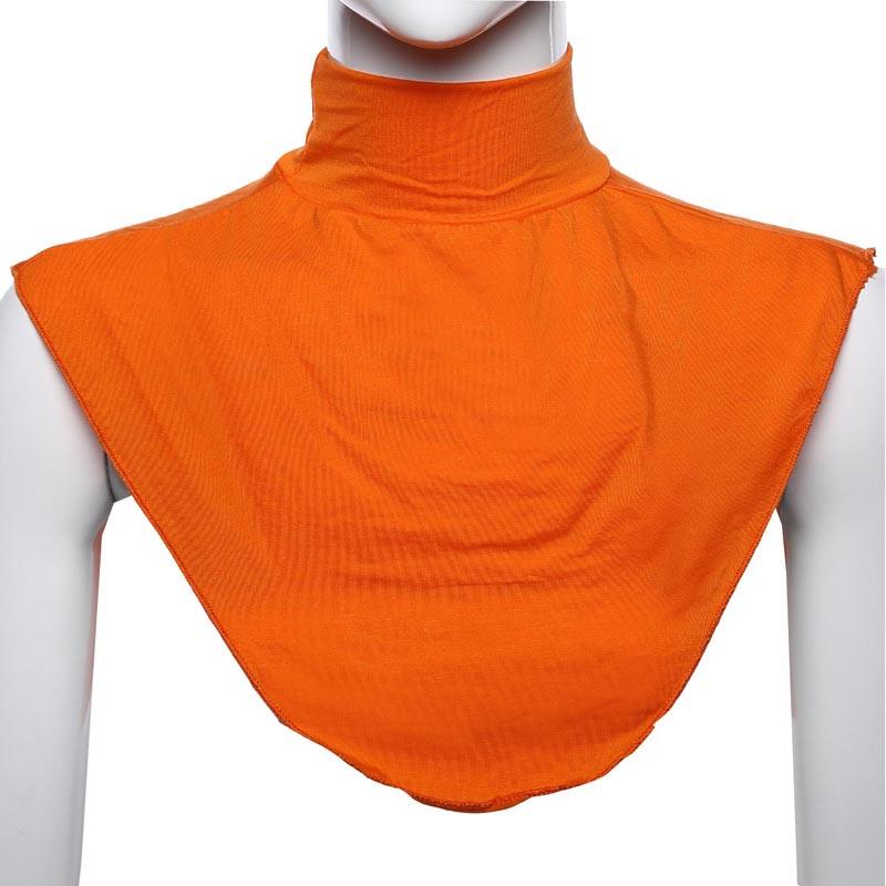 Femmes Modal faux col Hijab Moslem islamique cou couverture boucle écharpe accessoires musulmans col roulé col roulé Wrap vêtements: Orange