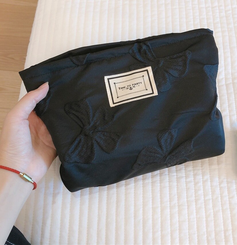 Estuche de tela de algodón con estampado Floral para mujer y niña, neceser grande de almacenamiento para cosméticos, organizador de maquillaje, neceser de viaje, 1 unidad,organizador brochas maquillaje ,estuche lápices: Type A