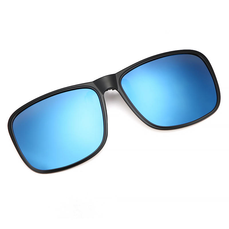 Sonnenbrillen-Clip für Damen und Herren, hochklappbar, polarisierte Sonnenbrille, zum Fahren, Nachtsicht, zum Anklipsen, Angeln, Radfahren: Blau