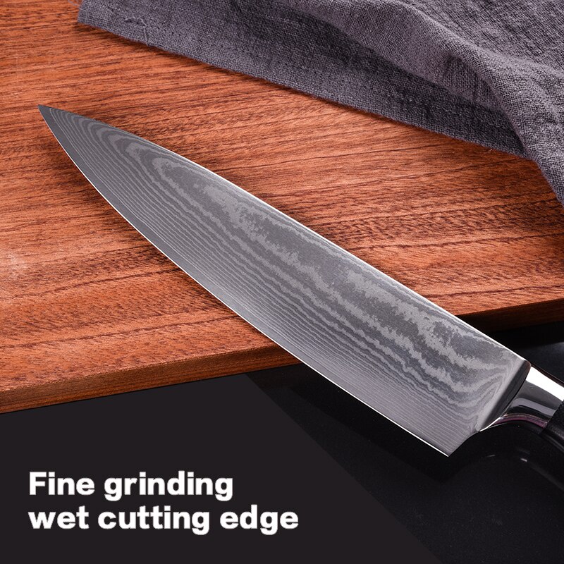8 tommer kokkekniv japansk 67- lags damaskus stålkløver kokkeknive skarp husmandsmad skære kød grøntsagskniv
