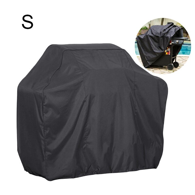 BBQ Cover Waterproof Outdoor Anti Dust Grill Cover Garden Yard Rain Protector For BBQ Accessories Black Barbecue Grill Cover: 80x66x100cm