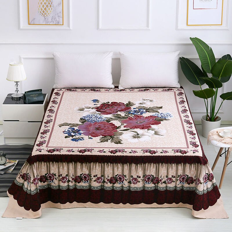 Verdicken Gebürstet Flache Blatt Sanft Schleif König Größe Bett Blatt verrotten Hochzeit Bettlaken 245x245cm Keine Kissenbezug: Farbe 3