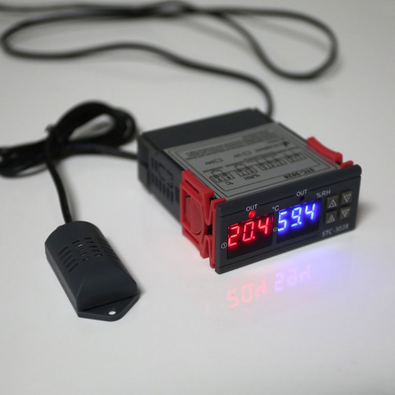 Digital Temperature and Humidity Controller Thermostat and Humidistat Double Display AC 110V 220V DC 12V 24V 10A