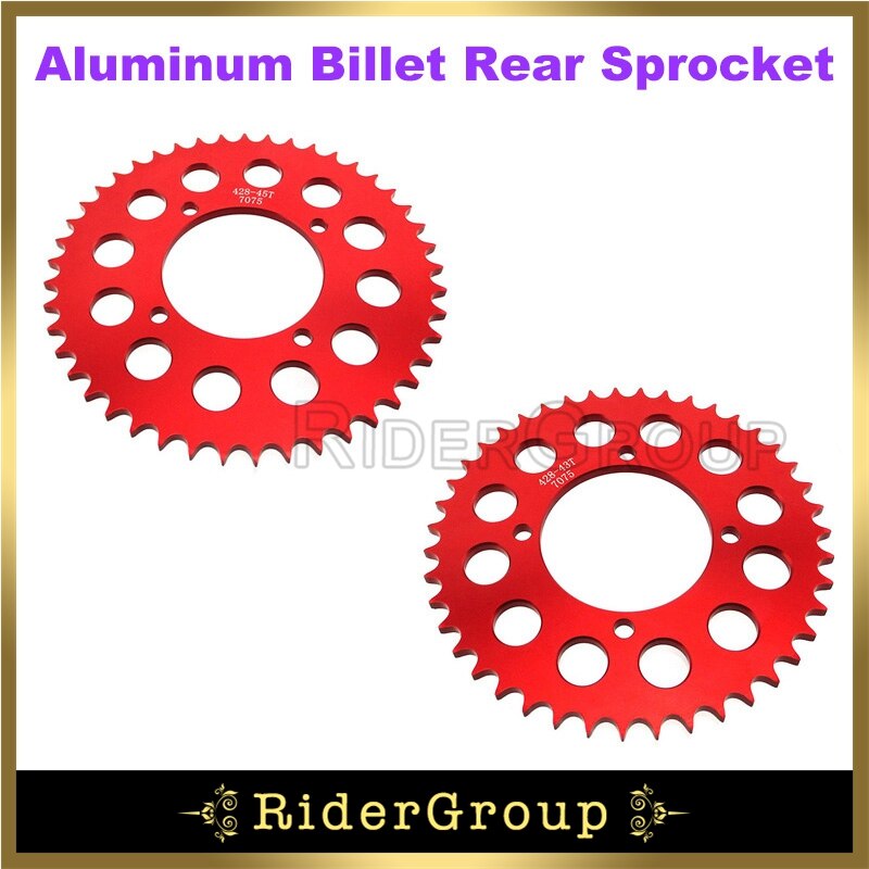 428 43 45 Teeth 76mm Aluminum Billet Rear Sprocket For Chinese Made Pit Dirt Bike Parts