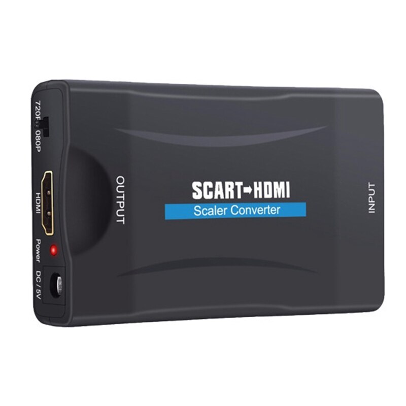 Scart naar hdmi converter adapter, scart adapter ondersteunt hdm 1080p/ 720p switch video o upscale converter