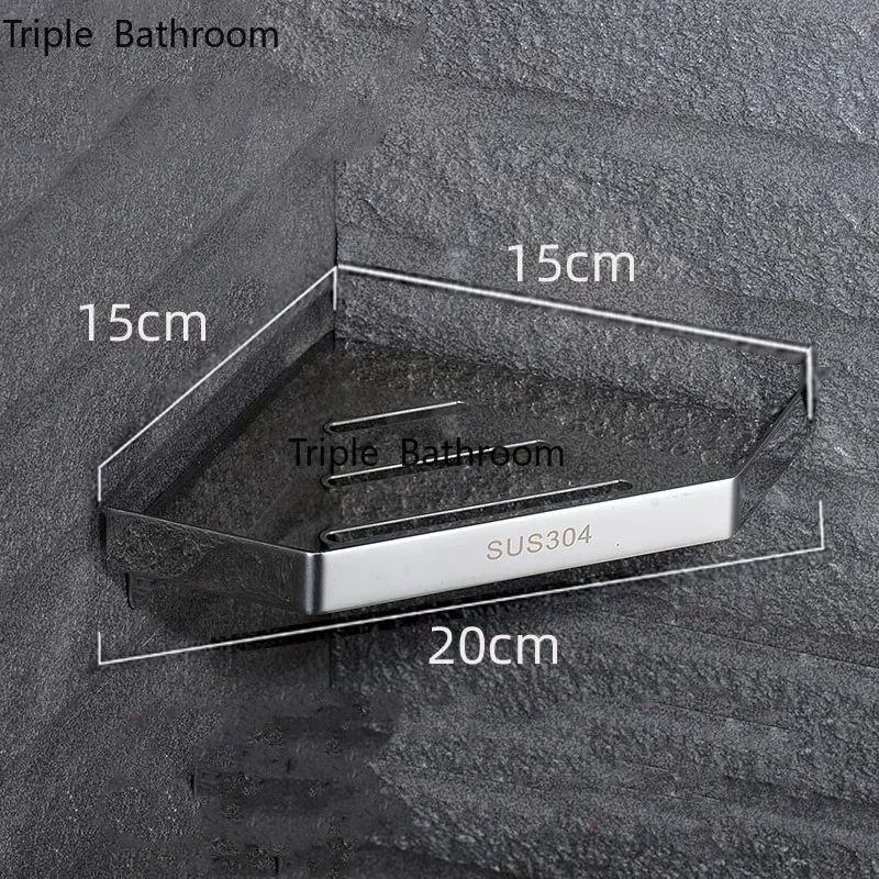 Badkamer Rvs Douche Plank Muur Gemonteerde Driehoek Mand Hoek Stand Shampoo Douchegel Opslag Houder Accessoires