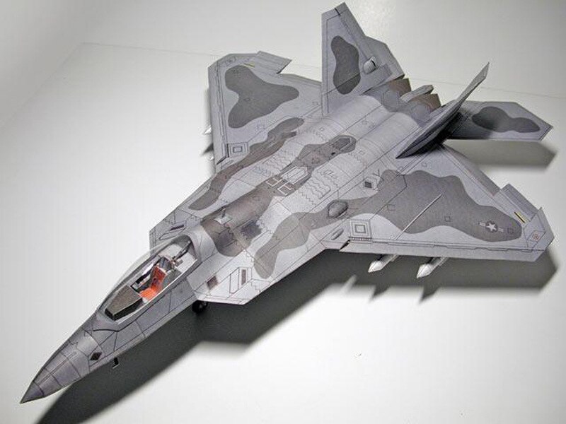 1:33 ameryka F-22 drapieżnik myśliwiec papierowy Model samolotu papierowy Model Wykonany ręcznie DIY samolot wojskowy