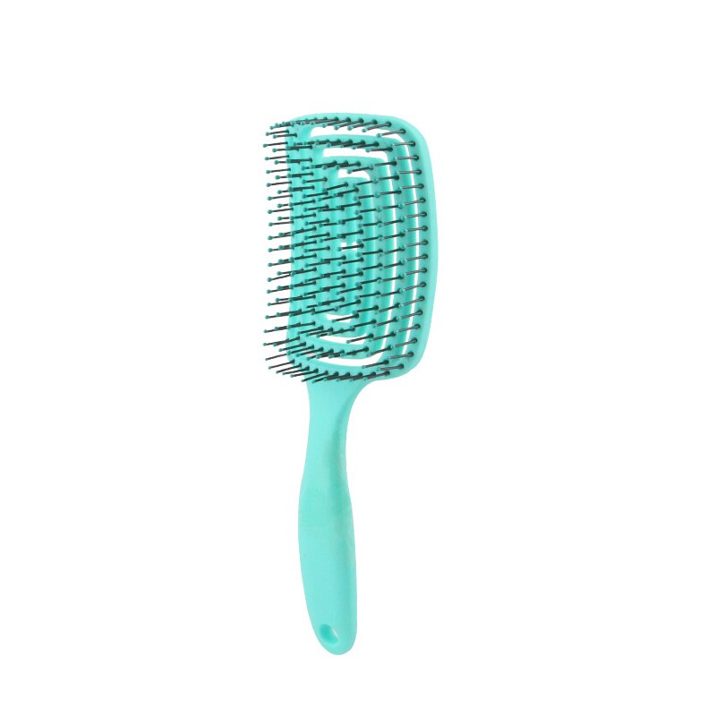 Brosse à cheveux Portable, peigne de Massage du cuir chevelu, poignée antidérapante en caoutchouc, outil de coiffure sec et humide, soins de santé: green