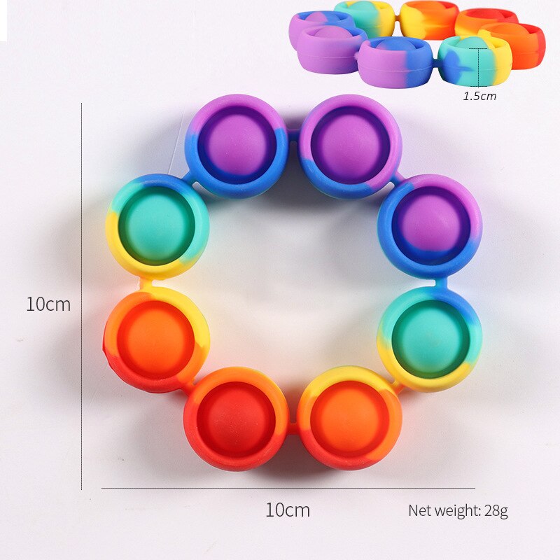 Decompressiearmband fidget toys siliconen sensorische armband push bubble eenvoudige kuiltjes polsband anti-stress ited