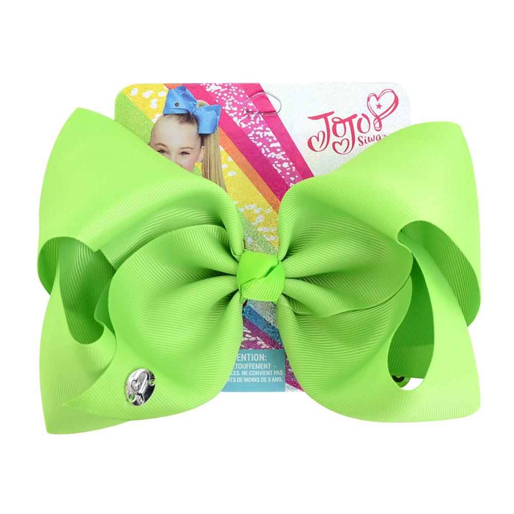 8 tommer store jojo-sløyfer jojo siwa-båndsløyfer med klips for barn jenter boutique solide hårspenner hårtilbehør: 678- j -20