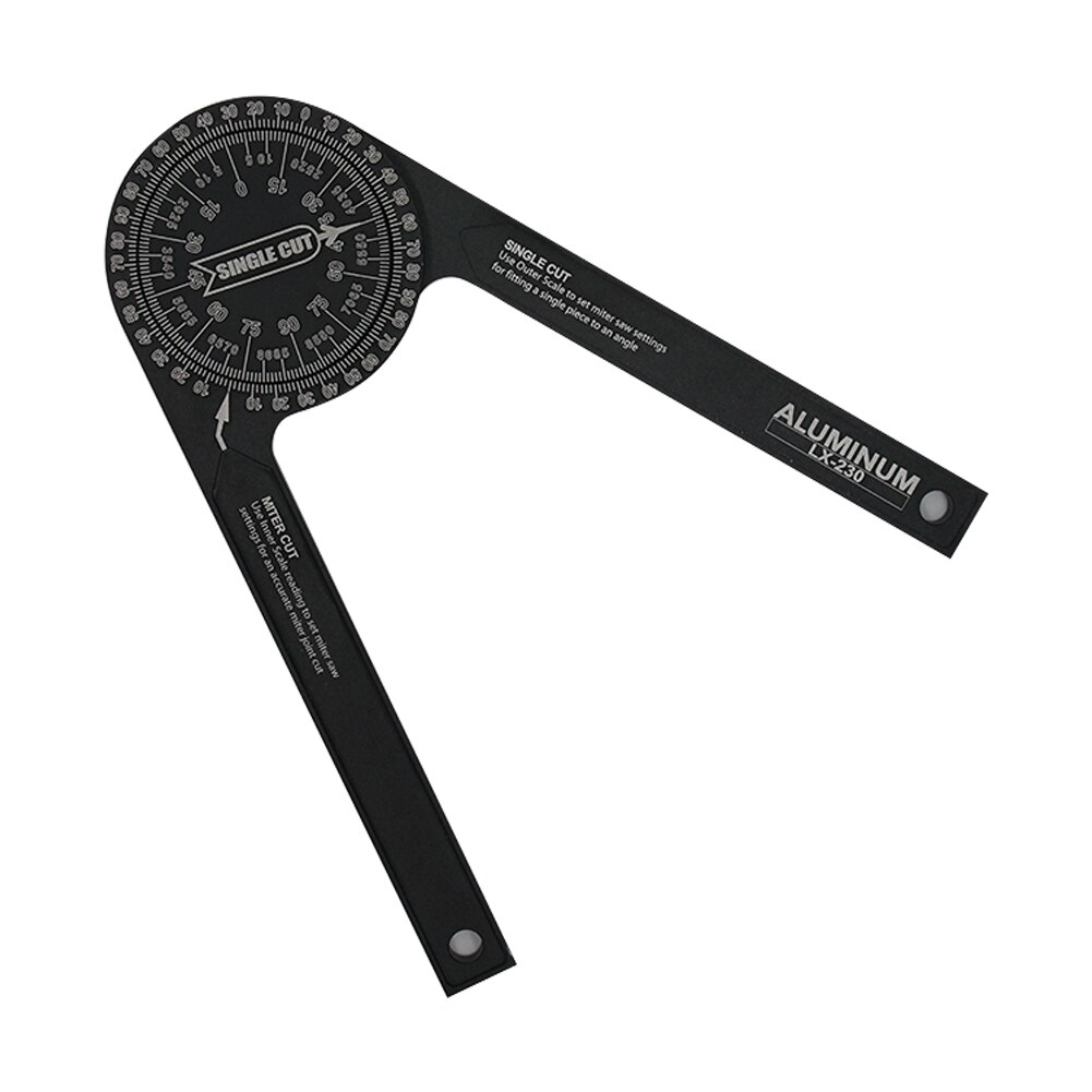 7inch Home Accessories Woodworking Angle Finder Portable Engraved Scales Aluminum Miter Saw Protractor Rust Proof Black