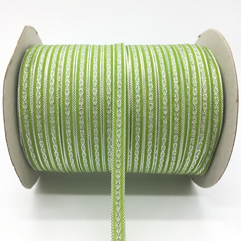 5 yards 3/8 " (10mm)  fløjlsbånd bryllupsfest dekoration håndlavet båndindpakning hår sløjfe gør-det-selv julebånd  #rd07: Grøn