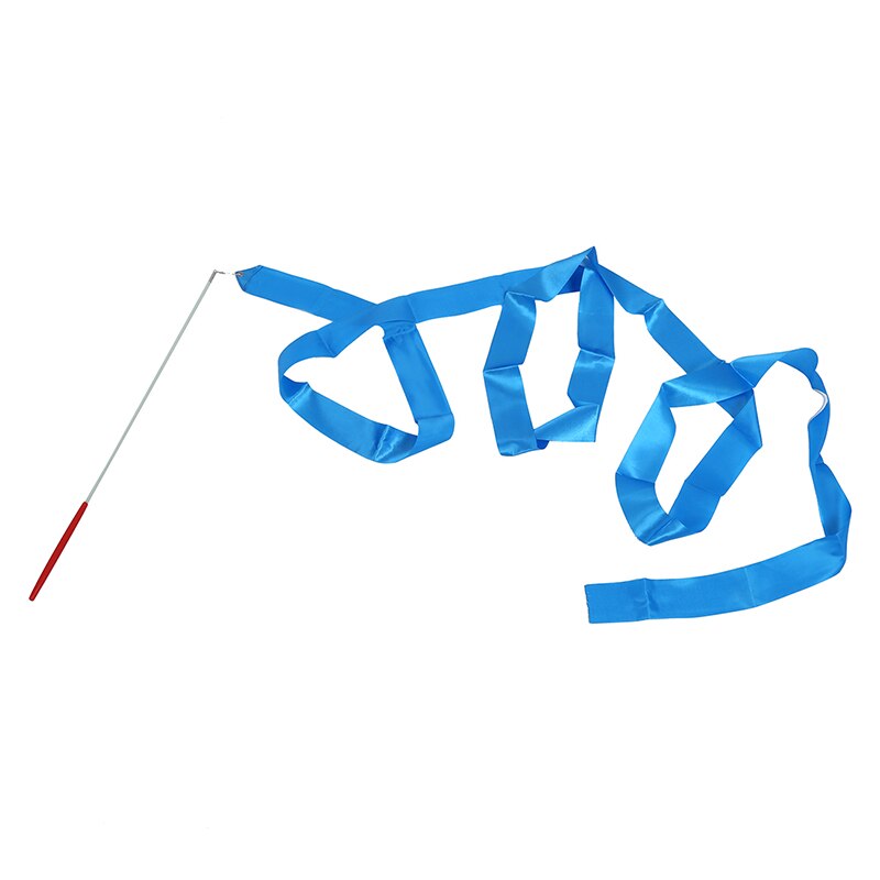 Gymnastique danse ruban gymnastique rythmique Streamer tige bâton virevoltant fête chinois nouvel an-bleu.