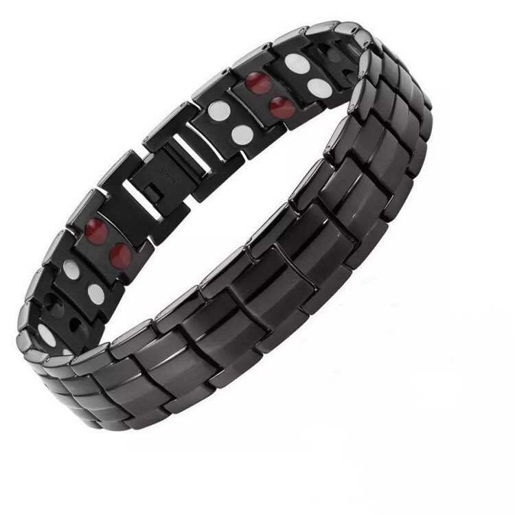 2020 energia terapêutica cura pulseira de aço inoxidável terapia magnética pulseira moda masculina titânio pulseira de aço par