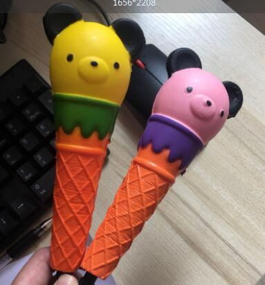 Squishy Unicorn Cat Panda Bun Pen Cap Corn Stationery Pencil Holder Toppers Slow Rising Squeeze Children's Day Toy: a