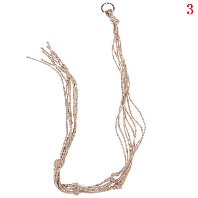 Jute rep flätat hantverk kruka hållare macrame växt hängare hängande planter korg: 3
