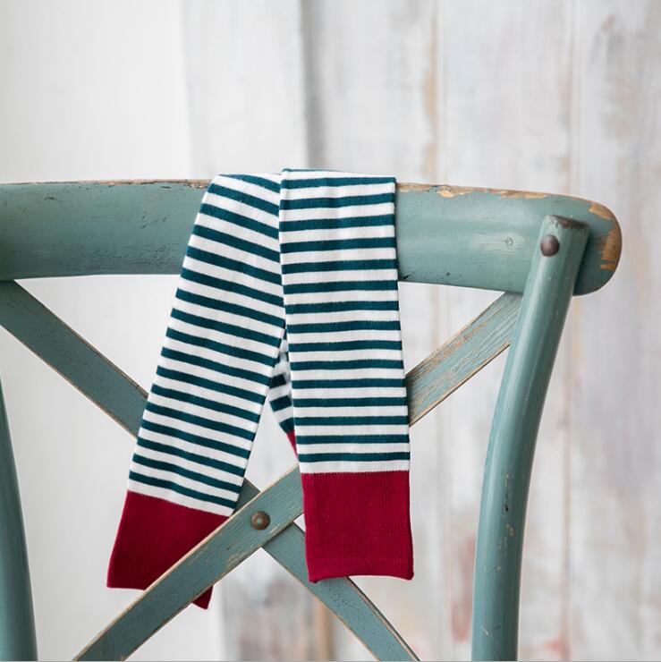 Ragazze collant colore lotta gessato cotone ghette dei bambini