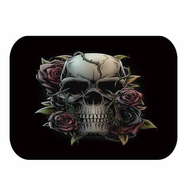 Tapis de bain en flanelle avec tête de mort, décoration d'intérieur, paillasson antidérapant, tapis de bain: 7