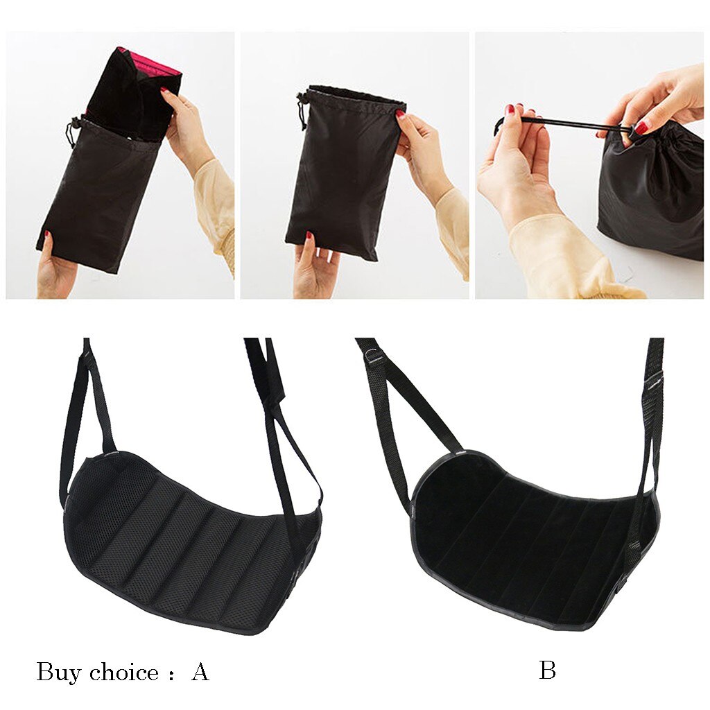 Creatieve Polyester Spons Rusten hangmat Voetsteun Draagbare Reizen Voetsteun Vlucht handbagage Voet Rest Office Voet hangmat