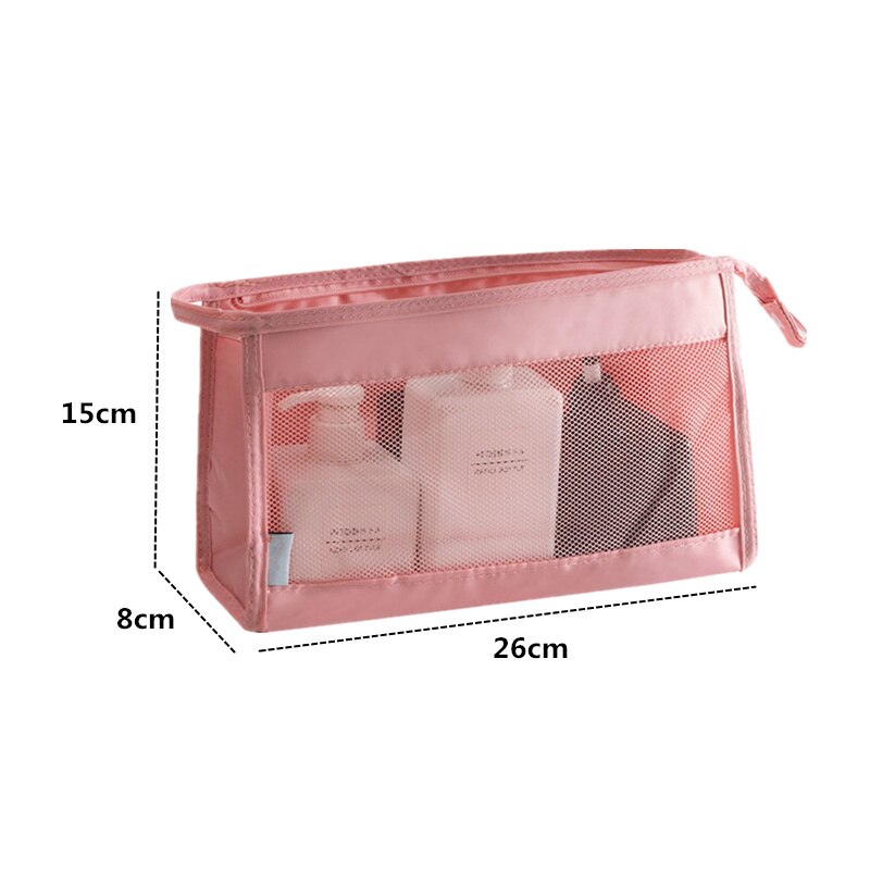 PURDORED 1 pc Cactus Cosmetic Bag Women Make Up Bag Clear Mesh Cosmetic Organizer Pouch Toiletry Bag Kit neceser