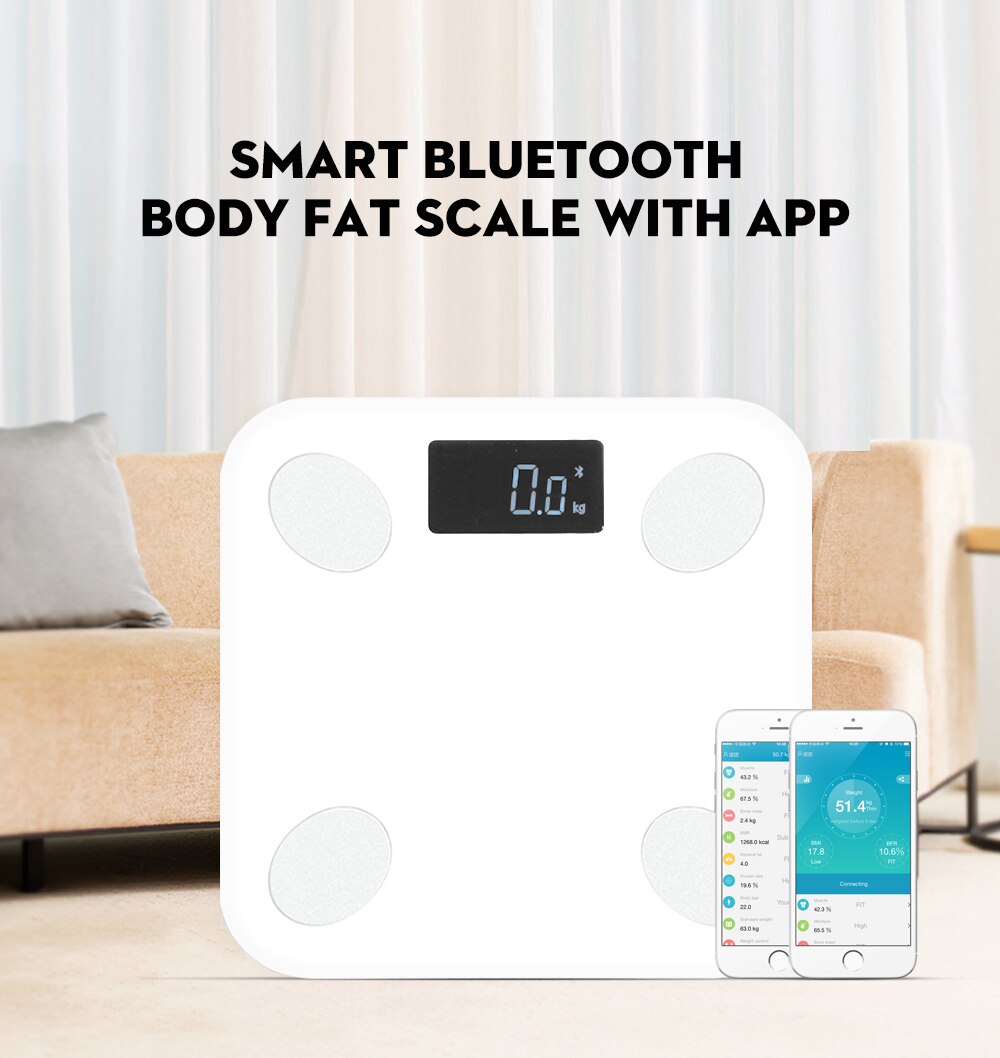 Body Weight Scales Generic Muscle 1PC Wireless Digital Fat Practical Smart Backlit Display Bluetooth Electronic Scale