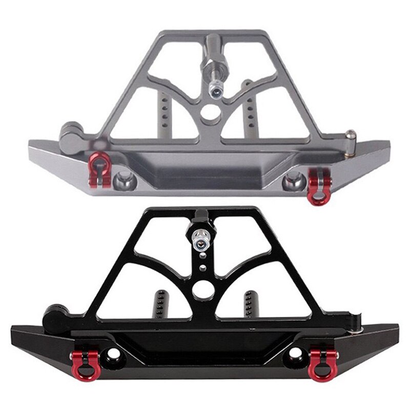 SCX10 CNC Rear Bumper Bull Bar with Spare Tire Carrier Shackles for Rock Crawler Rc Truck SCX10 II Jeep Wrangler