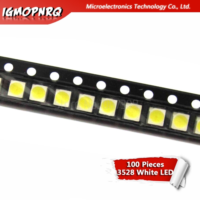 100 stuks Wit 3528 1210 SMD LED diodes light
