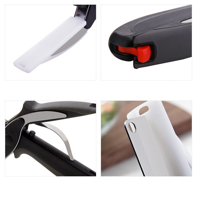 Clever Scissor Cutter 2 In 1 Snijplank Utility Cutter Rvs Ourdoor Smart Groente Schaar Keukenmes