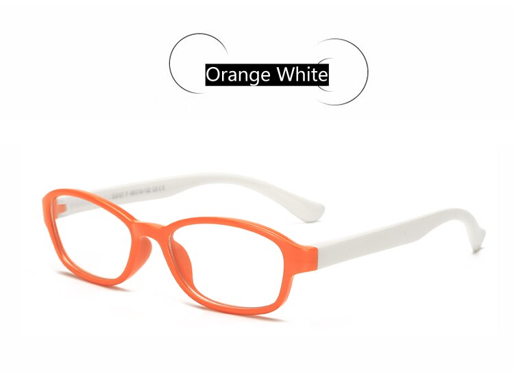 Ralferty fleksibel  tr90 børn briller ramme pige dreng recept nærsynethed grad optiske rammer briller 8107: Orange hvid