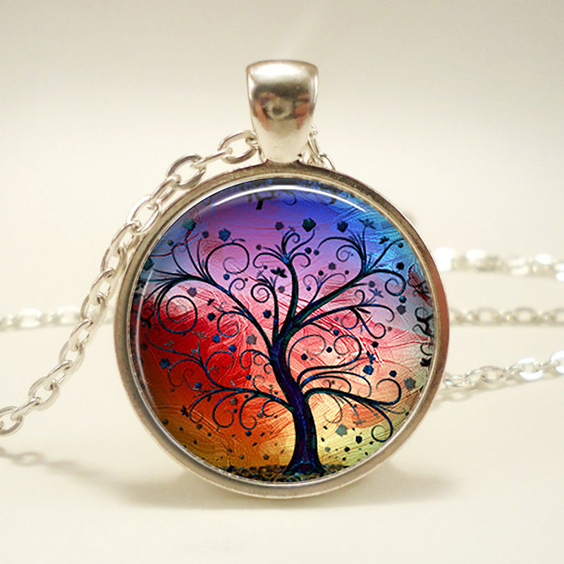 Regenboog Boom van Het Leven Hanger, Kleurrijke Boom Hanger, boom van Het Leven Sieraden Boom van Het Leven Ketting Kerstcadeau Ketting HZ1: AS SHOWN