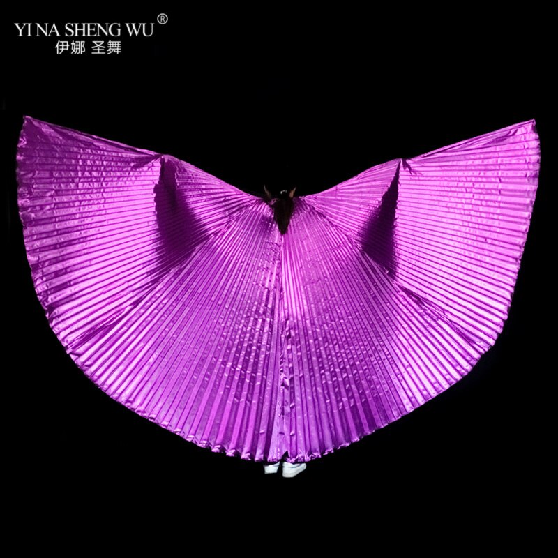 Alas de Isis para danza del vientre para adultos, accesorio para danza del vientre, bollwood, Oriental, egipcio, alas, disfraz sin palos, dorado: Purple