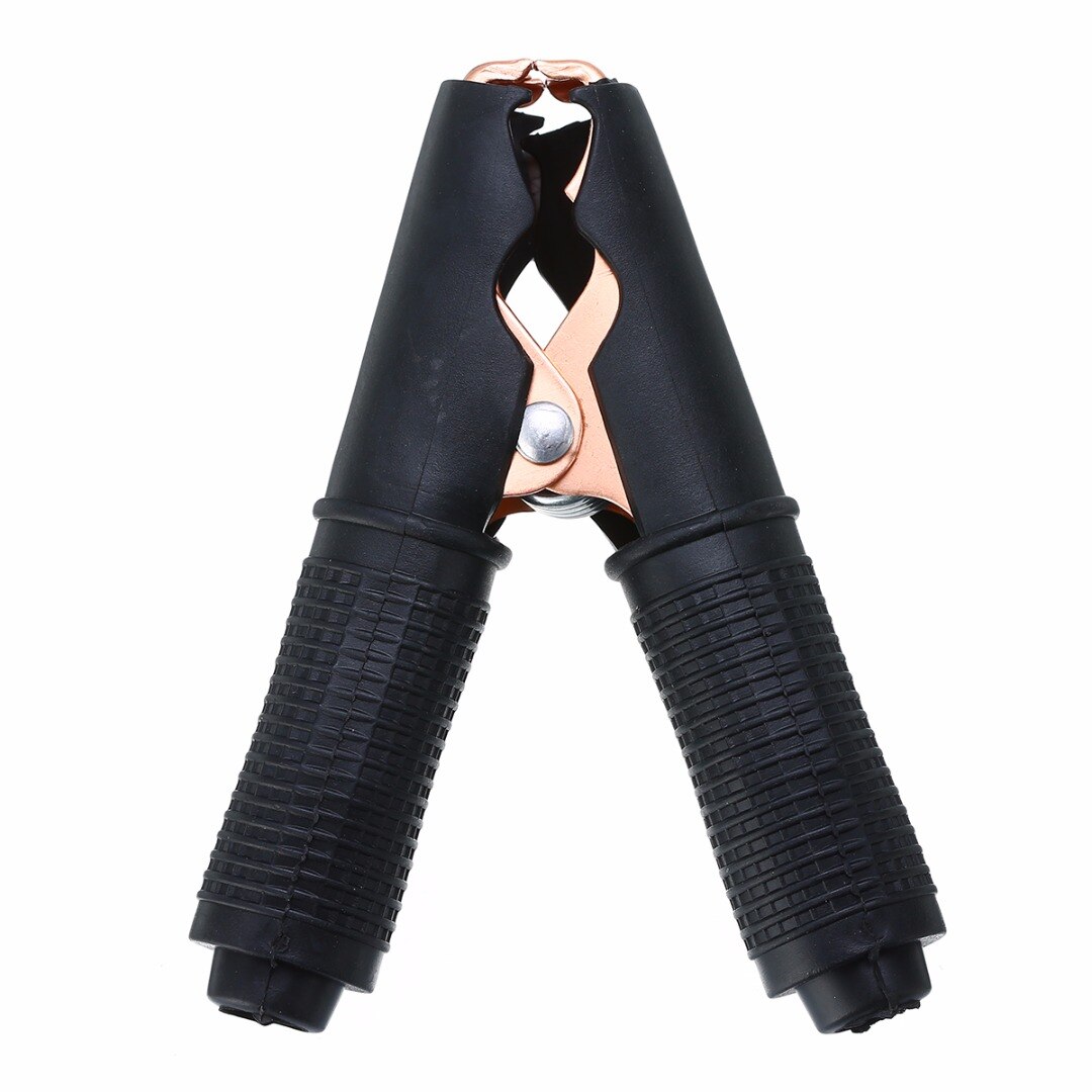 1 par de pinzas de cocodrilo de 90mm, color negro y rojo, pinzas de cocodrilo de 100A para cargador de batería de vehículo de coche