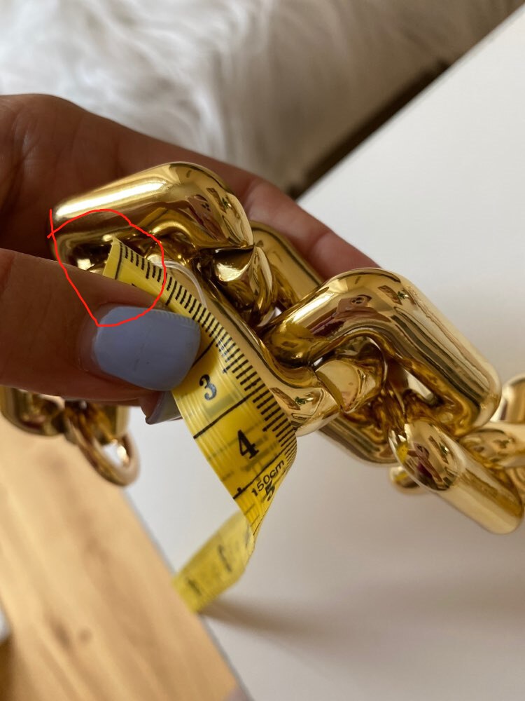 Metal bronce dorado grueso grande rectángulo grande cadenas Correa acrílico lujo bolso Correa accesorios Hardware de