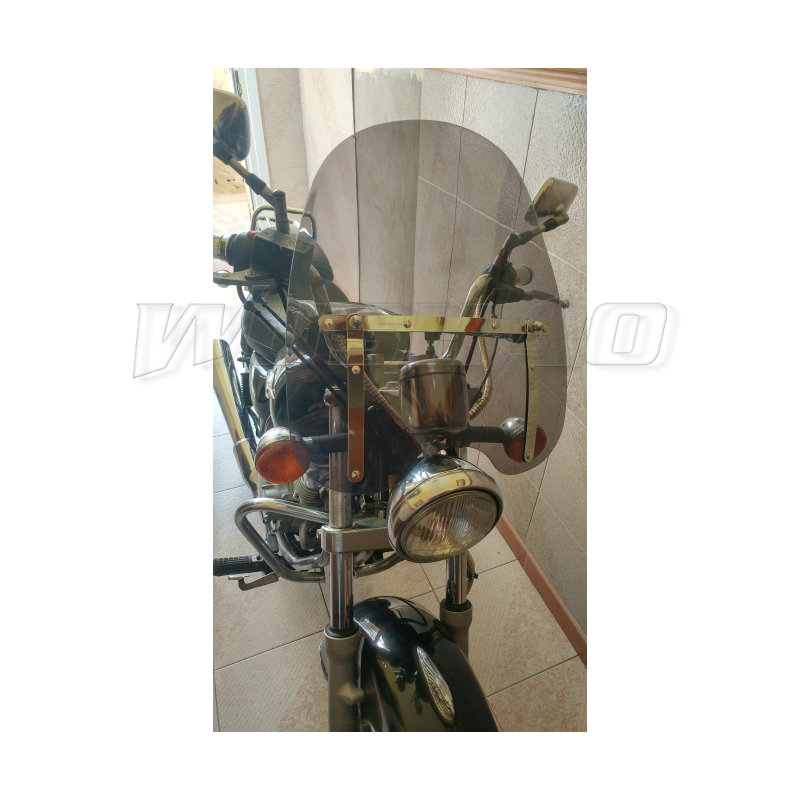 Pare-brise pare-Brise Pour 1981-2007 Yamaha Virago 125 250 535 700 750 920 1000 1100 XV250 XV535 7/8 "1" Guidon Écran Fixe: 19in 25-28mm Gray