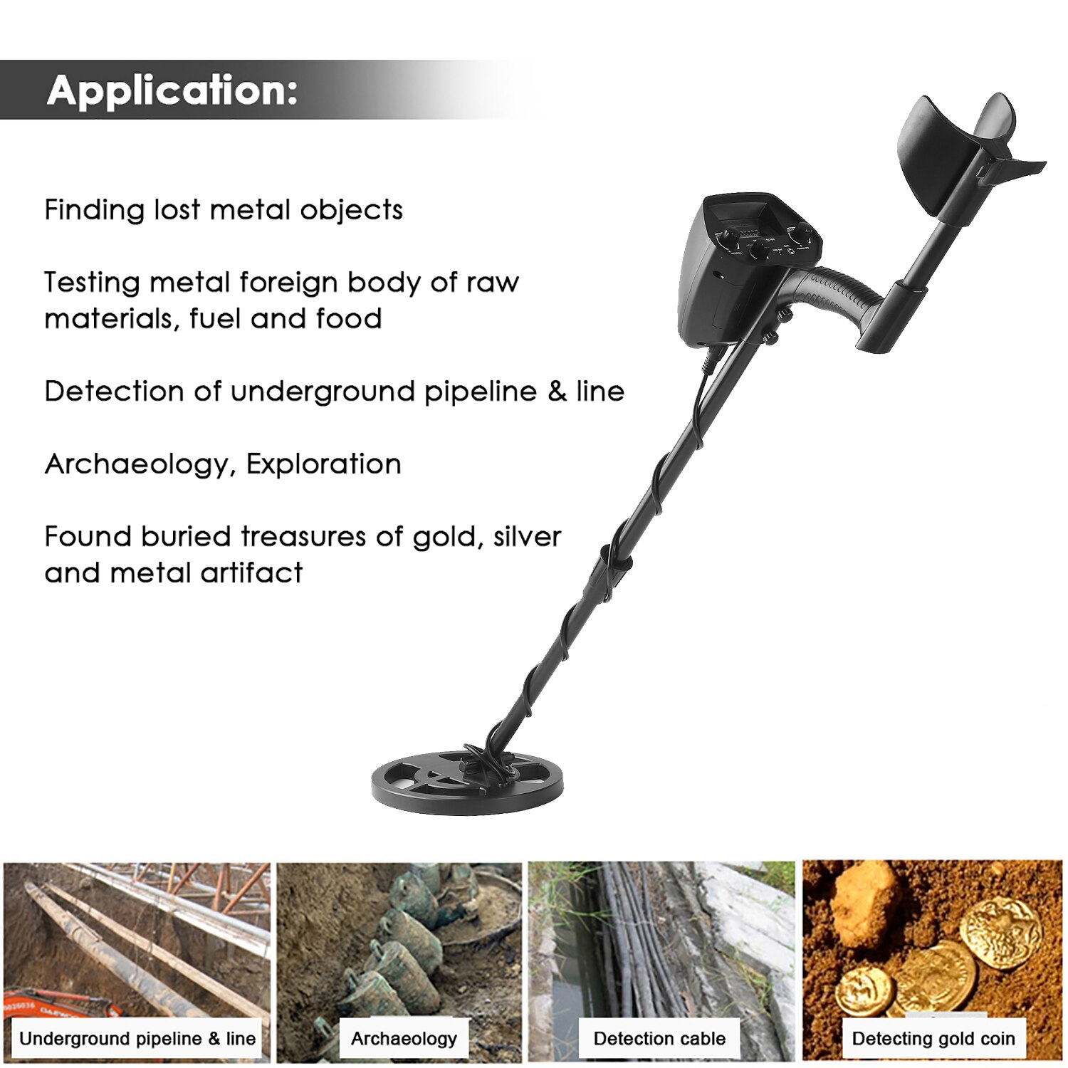 KKMOON GTX5030/MD 4030 Underground Wire Iron Metal Gold Detector Adjustable Tracker for Treasure Search Metal Detector