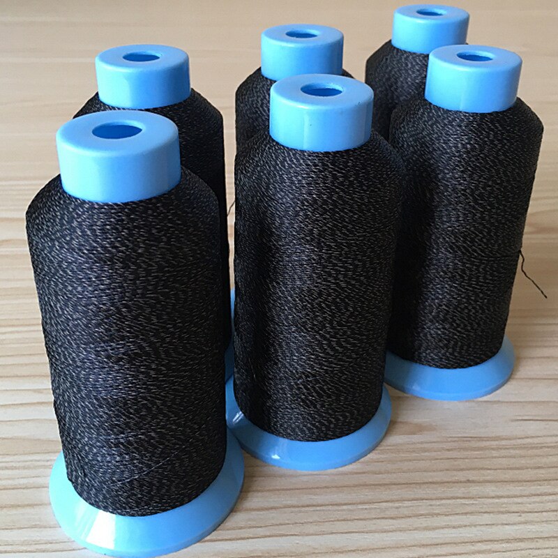 250D/3 300D/3 polyester high-strength anti-static sewing thread silver fiber stainless steel fiber conductive thread black grey