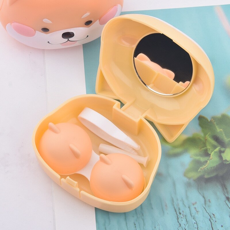 Contact Lens Case Draagbare Leuke Cartoon Contact Lens Kit Reizen Plastic Houder Container Opslag Inweken Box Case